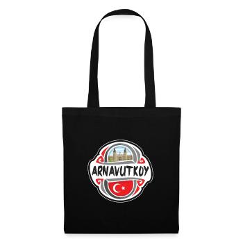Arnavutkoy Turquie Drapeau Badge Voyage Souvenir Timbre - Sac en tissu - noir - Devant