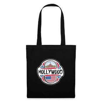 Hollywood USA Drapeau des États-Unis Souvenir de voyage B - Sac en tissu - noir - Devant