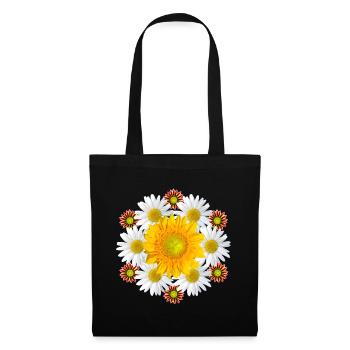 Sunflower daisies Gazanie flower floral - Tote Bag - black - Front
