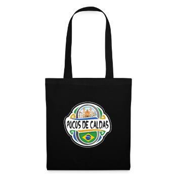 Pocos de Caldas Brésil Drapeau Voyage Souvenir Badge - Sac en tissu - noir - Devant