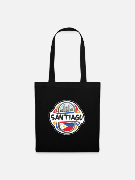 Santiago Philippinen Flagge Reise Souvenir Abzeichen St - Stoffbeutel - Schwarz
