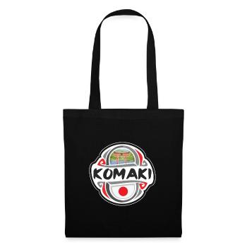 Komaki Japon Drapeau Badge Souvenir de Voyage Timbre - Sac en tissu - noir - Devant