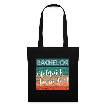 Bachelor erfolgreich bestanden Abschluss retro - Stoffbeutel - Schwarz - Vorne