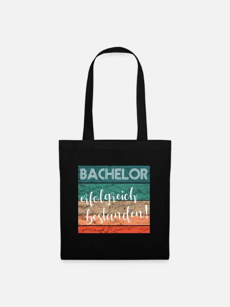 Bachelor erfolgreich bestanden Abschluss retro - Stoffbeutel - Schwarz