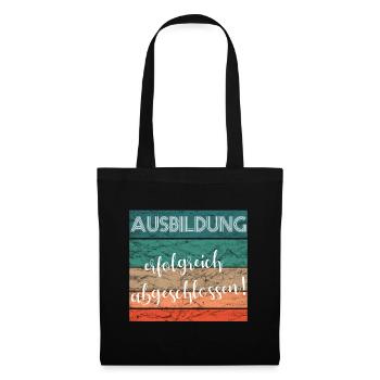 Ausbildung erfolgreich abgeschlossen Lehre retro - Stoffbeutel - Schwarz - Vorne