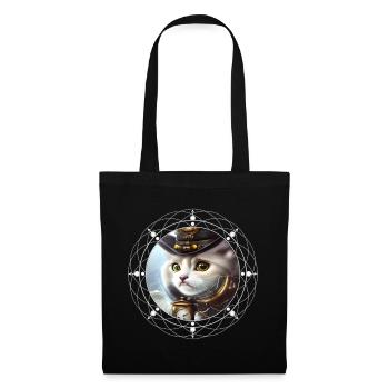 Chaton steampunk mignon - Sac en tissu - noir - Devant