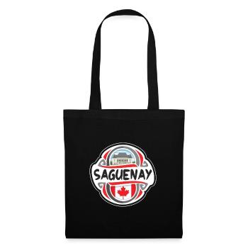 Saguenay Canada Flag Badge Souvenir de voyage - Sac en tissu - noir - Devant