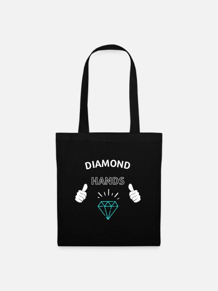 Diamond Hands Krypto - Stoffbeutel - Schwarz