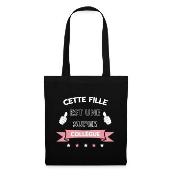 Cette fille est une super collègue - Sac en tissu - noir - Devant