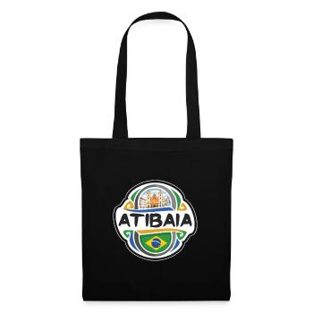 Atibaia Brésil Drapeau Badge Voyage Souvenir Timbre - Sac en tissu - noir - Devant