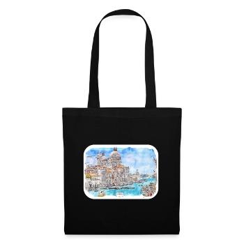 Italy Watercolor Sketch Hand Drawn Illustration - Tote Bag - black - Front