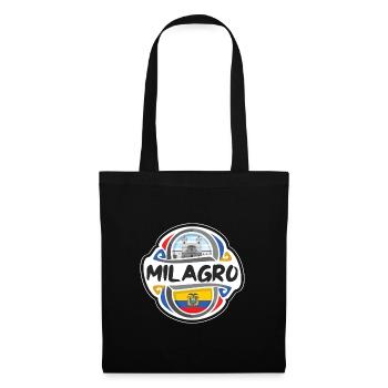 Milagro Ecuador Flagge Abzeichen Reise Souvenir Briefmarke - Stoffbeutel - Schwarz - Vorne