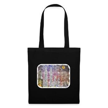 Malaisie Aquarelle Esquisse Dessinée à la Main Illustration - Sac en tissu - noir - Devant