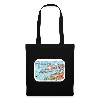 Venice Italy Watercolor Sketch Illustration - Tote Bag - black - Front