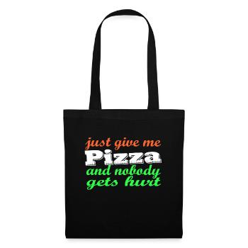 pizza mal - Sac en tissu - noir - Devant