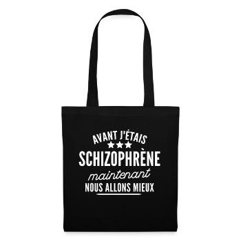 avant j étais schizophrène - Sac en tissu - noir - Devant