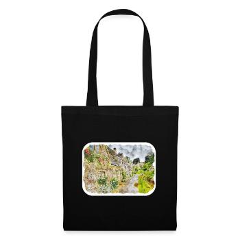 Angleterre Royaume-Uni Aquarelle Esquisse Dessinée à la main Peinture - Sac en tissu - noir - Devant
