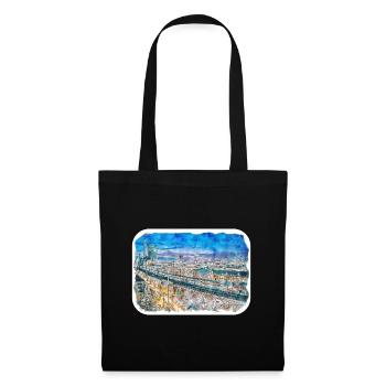 Zürich Schweiz Aquarell Skizze Illustration - Stoffbeutel - Schwarz - Vorne