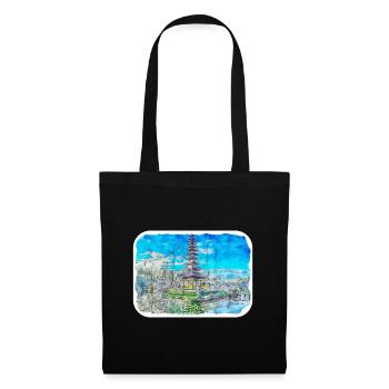 Indonesia Watercolor Sketch Hand Drawn Painting - Tote Bag - black - Front