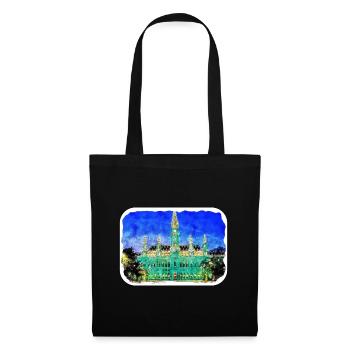 Vienna Austria Watercolor Sketch Illustration - Tote Bag - black - Front