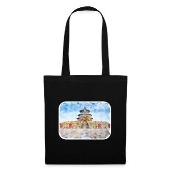 Illustration de l’esquisse à l’aquarelle de Pékin - Sac en tissu - noir - Devant