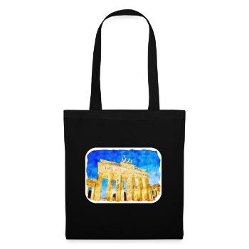 Allemagne Aquarelle Esquisse Dessinée à la main Illustration - Sac en tissu - noir - Devant