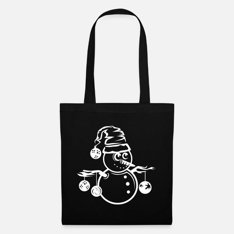 santa Grafik icon Schneemann Weihnachtsmann Xmas - Stoffbeutel - Schwarz