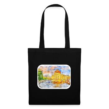 Allemagne Aquarelle Esquisse Dessinée à la main Illustration - Sac en tissu - noir - Devant