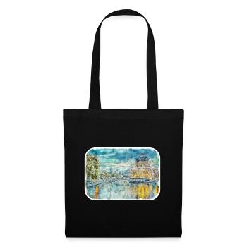 Berlin Allemagne Aquarelle Esquisse Dessinée Peinture - Sac en tissu - noir - Devant