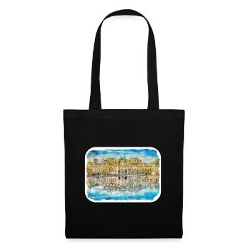 Autriche Aquarelle Esquisse Dessinée à la main Illustration - Sac en tissu - noir - Devant