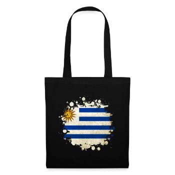 Uruguay Klecks Flaggen Design - Stoffbeutel - Schwarz - Vorne