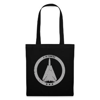 F14 Tomcat Aircraft Military Aviation Emblem Patch - Tote Bag - black - Front