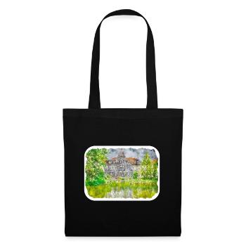 Allemagne Aquarelle Esquisse Dessinée à la main Illustration - Sac en tissu - noir - Devant