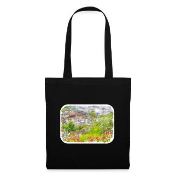 Allemagne Aquarelle Esquisse Dessinée à la main Illustration - Sac en tissu - noir - Devant