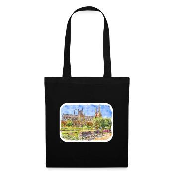 Australie Aquarelle Esquisse Dessinée à la Main Peinture - Sac en tissu - noir - Devant