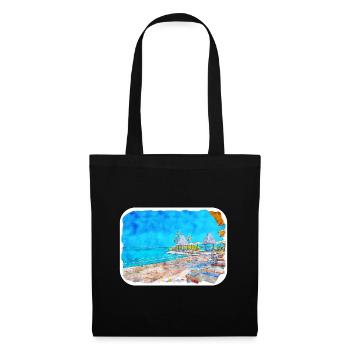 Maldives Watercolor Sketch Hand Drawn Illustration - Tote Bag - black - Front