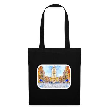 Italy Watercolor Sketch Hand Drawn Illustration - Tote Bag - black - Front