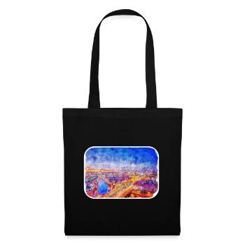 Berlin Allemagne Aquarelle Esquisse Dessinée Peinture - Sac en tissu - noir - Devant