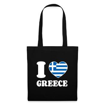 J’aime la Grèce Grèce Drapeau grec Cœur - Sac en tissu - noir - Devant
