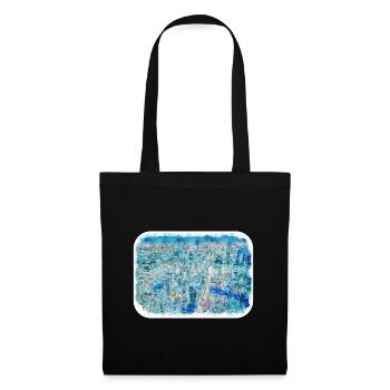 Chicago USA Aquarell Skizze gezeichnete Illustration - Stoffbeutel - Schwarz - Vorne