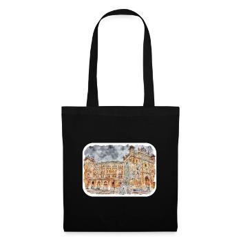 Madrid Spain Watercolor Sketch Drawn Painting - Tote Bag - black - Front
