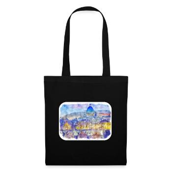Rom Italien Aquarell Skizze Gemälde Illustration - Stoffbeutel - Schwarz - Vorne