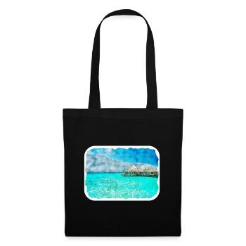 Maldives Watercolor Sketch Hand Drawn Illustration - Tote Bag - black - Front