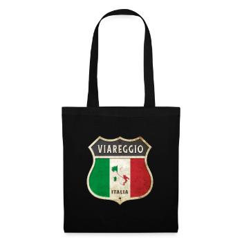 Viareggio Italien Wappen Flaggen Design - Stoffbeutel - Schwarz - Vorne