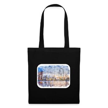 Singapore Watercolor Sketch Hand Drawn Painting - Tote Bag - black - Front