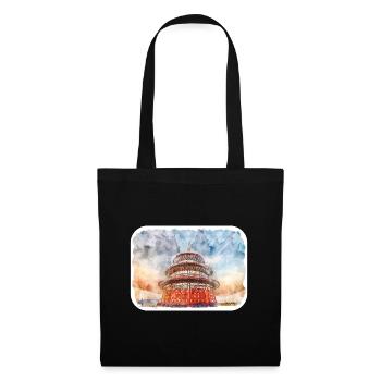 China Watercolor Sketch Hand Drawn Illustration - Tote Bag - black - Front