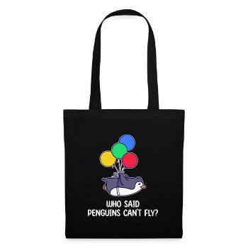 Penguin Bird Statement Humorous Animal Balloon - Tote Bag - black - Front