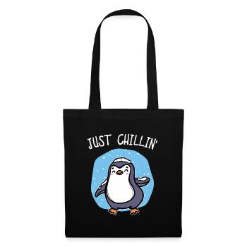 Cold Snow Penguin Ice Cool Déclaration Oiseau animal - Sac en tissu - noir - Devant