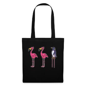 Drôle d’animal Pingouin Oiseau de mer Zoo Oiseau - Sac en tissu - noir - Devant