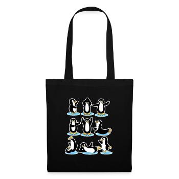 Patinage sur glace cool Antarctique Pingouin Oiseaux glacés - Sac en tissu - noir - Devant